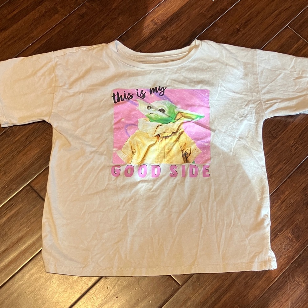 Star Wars Cream Tee with Pink and Green Graphic